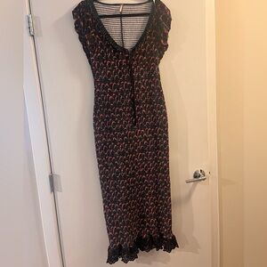 Free People Black and Red Maxi Dress